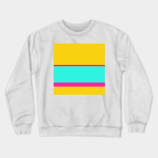 A particular customization of Cherry Red, Persian Rose, Golden Yellow and Fluorescent Blue stripes. Crewneck Sweatshirt